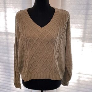 Hollister Sage Green Knit Sweater Size M